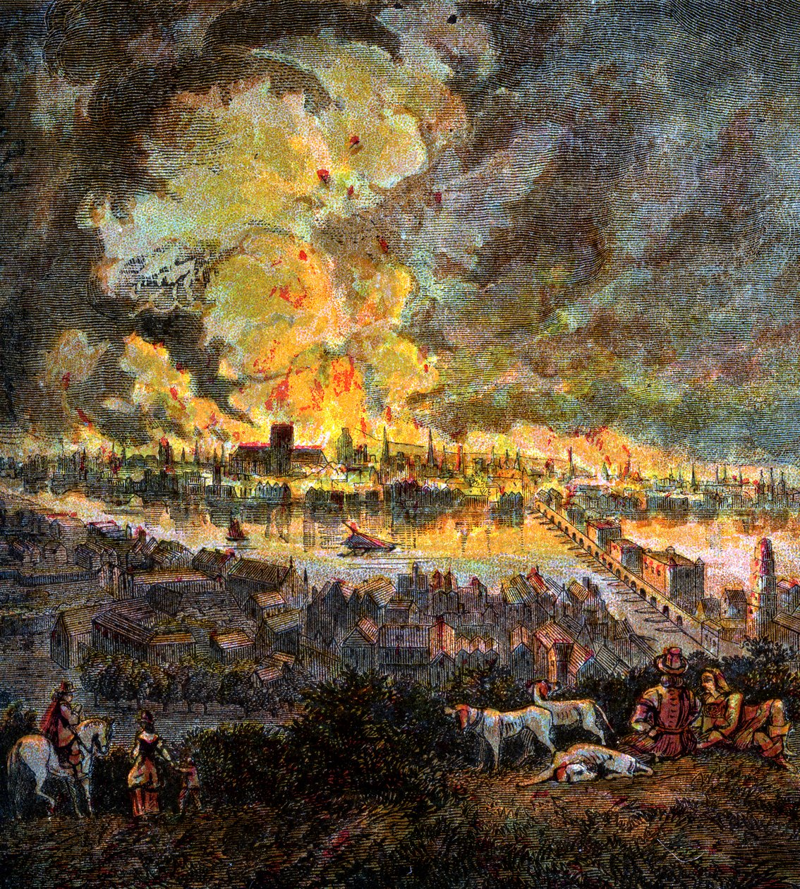 Great Fire Of London, 1666, c1850 av Unbekannt