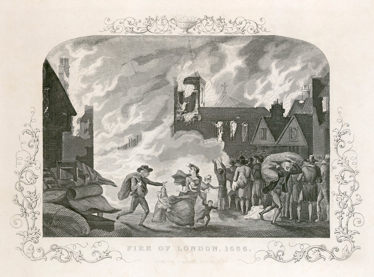 Great Fire of London, 1666 c1800-tallet av Unbekannt
