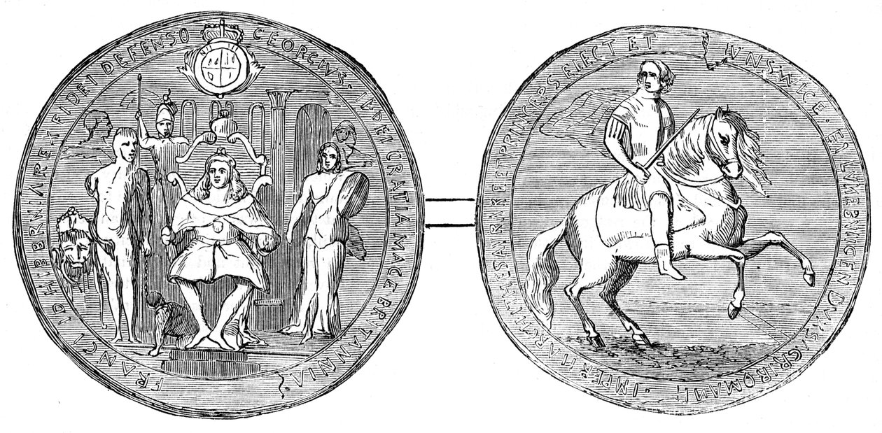Great Seal of George II, midten av 1700-tallet, 1800-tallet av Unbekannt