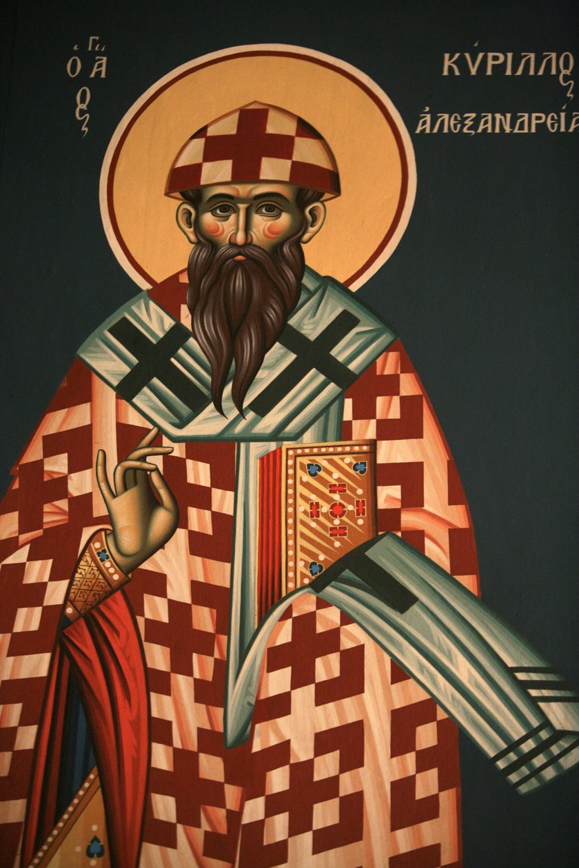 Gresk-ortodoks ikon som viser Saint Cyril av Alexandria Thessalonique Hellas av Unbekannt