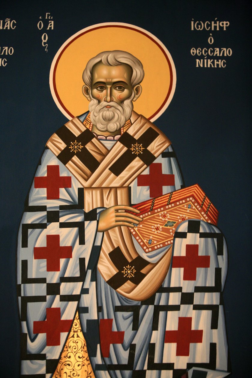 Gresk-ortodoks ikon som viser Saint Joseph av Thessaloniki Thessalonique Hellas av Unbekannt