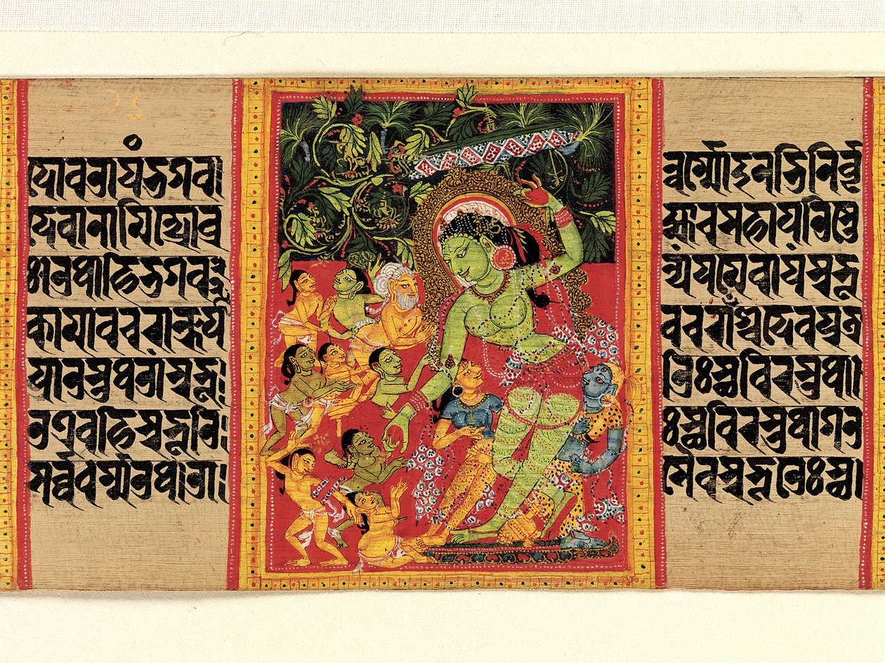Grønn Tara deler ut velsignelser til ekstatiske hengivne... Perfection of Wisdom, tidlig på 1100-tallet. av Unbekannt