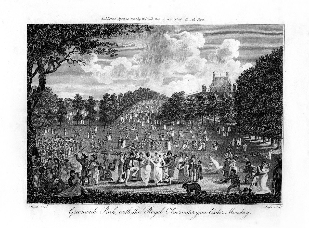 Greenwich Park, med Royal Observatory, påskedag, London, 1804 av Unbekannt