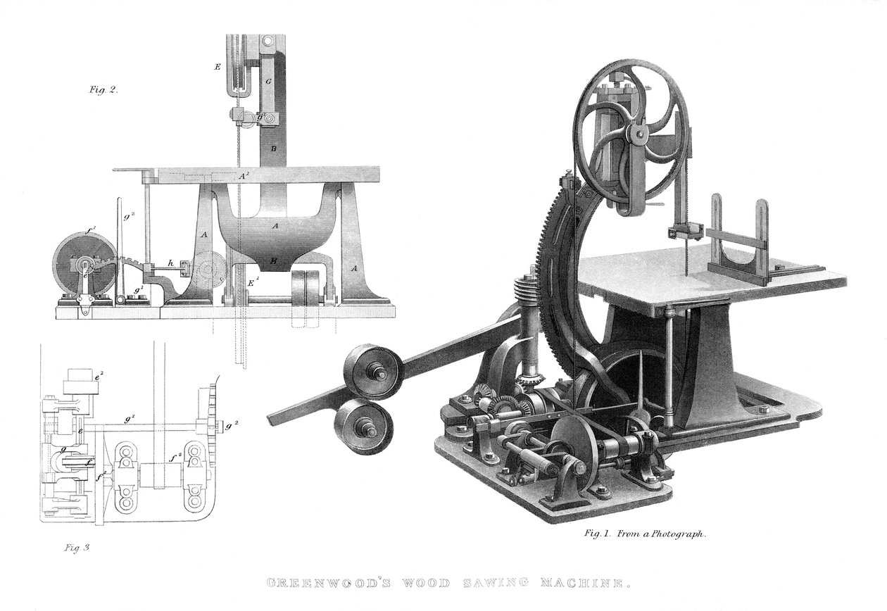 Greenwoods tresagmaskin, 1886 av Unbekannt