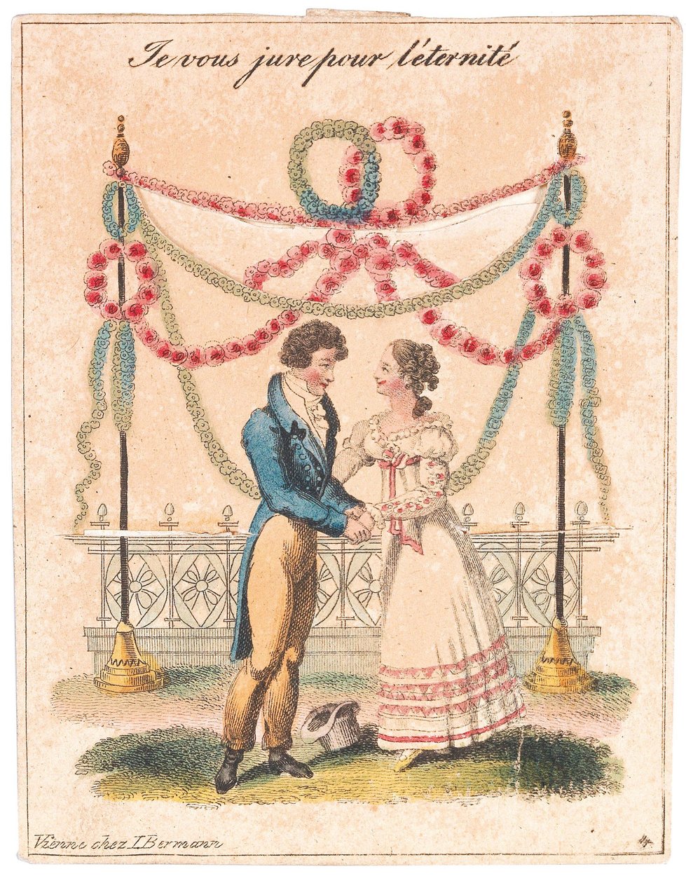 Gratulasjonskort jeg sverger til deg for evigheten, Kjærlighet og troskap, etter 1815. av Unbekannt