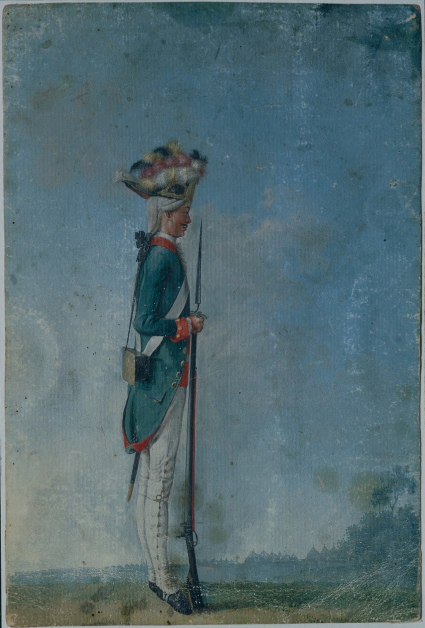 Grenadier fra Preobrazhensky-regimentet, slutten av 1770-årene av Unbekannt