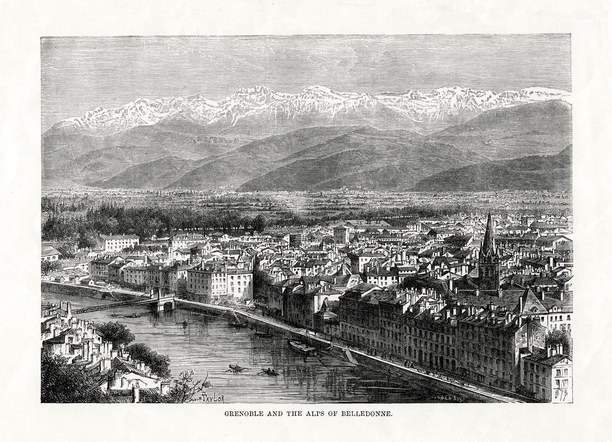 Grenoble og Alpene i Belledonne, Frankrike, 1879 av Unbekannt