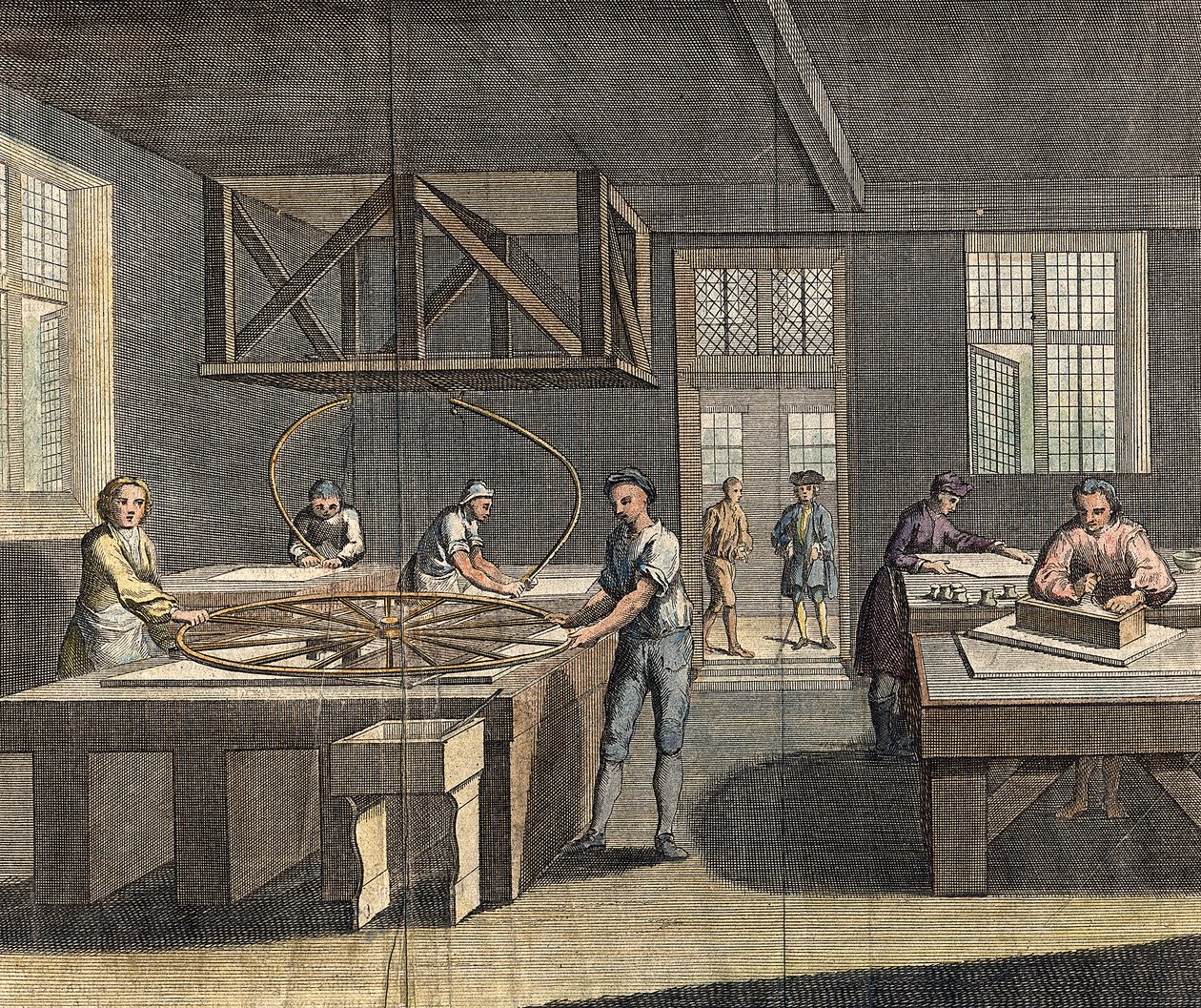 Slipe- og poleringsplateglass, 1760 av Unbekannt