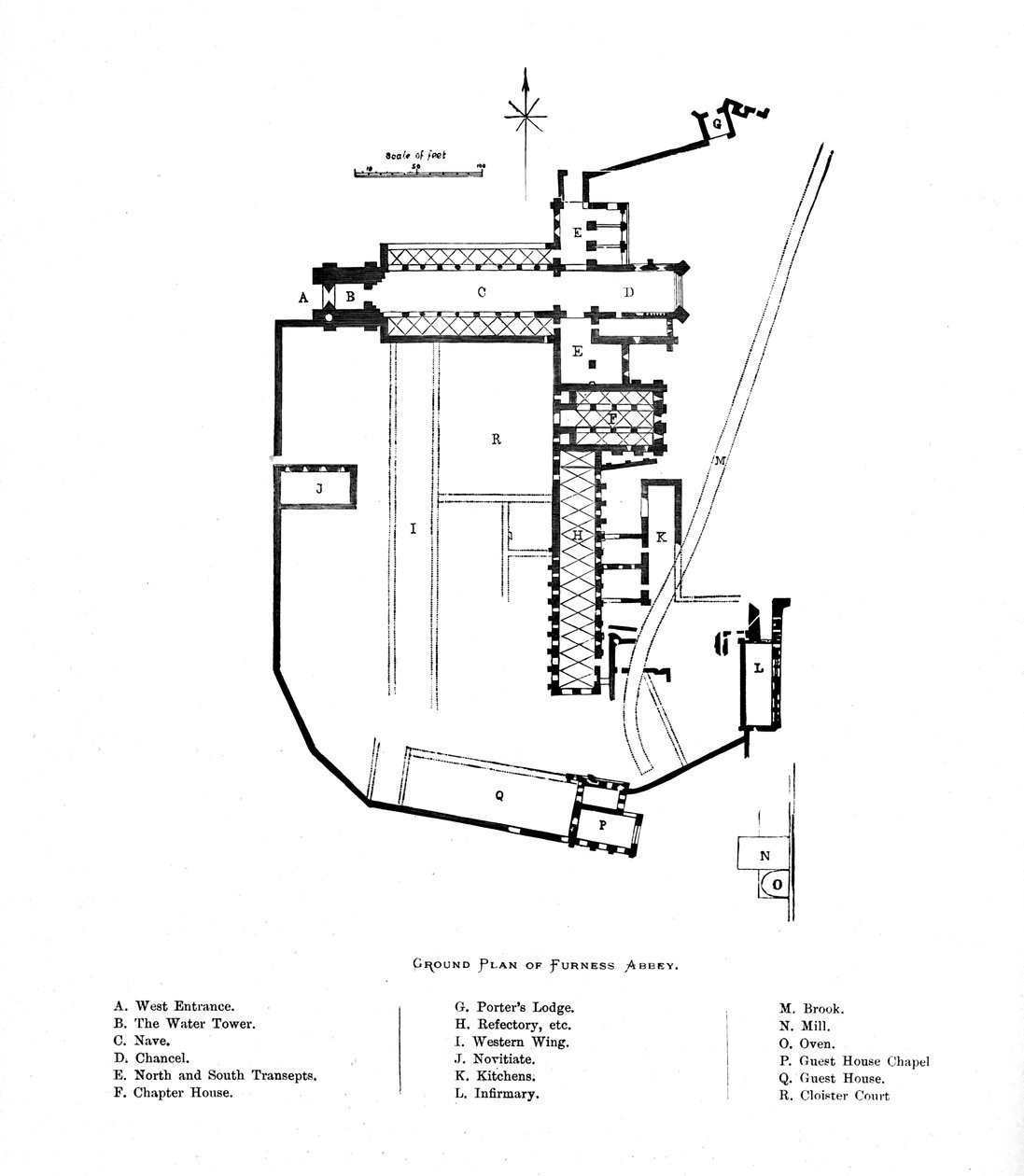 Grunnplan for Furness Abbey, 1897 av Unbekannt