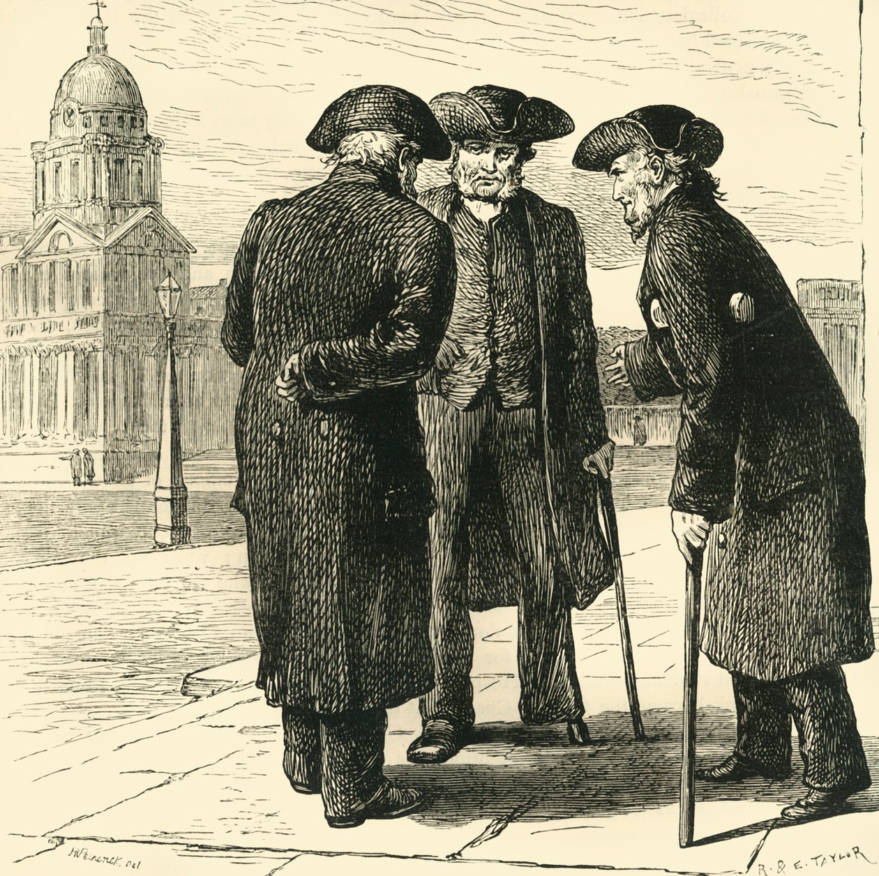 Gruppe av Greenwich-pensjonister, c1878. av Unbekannt