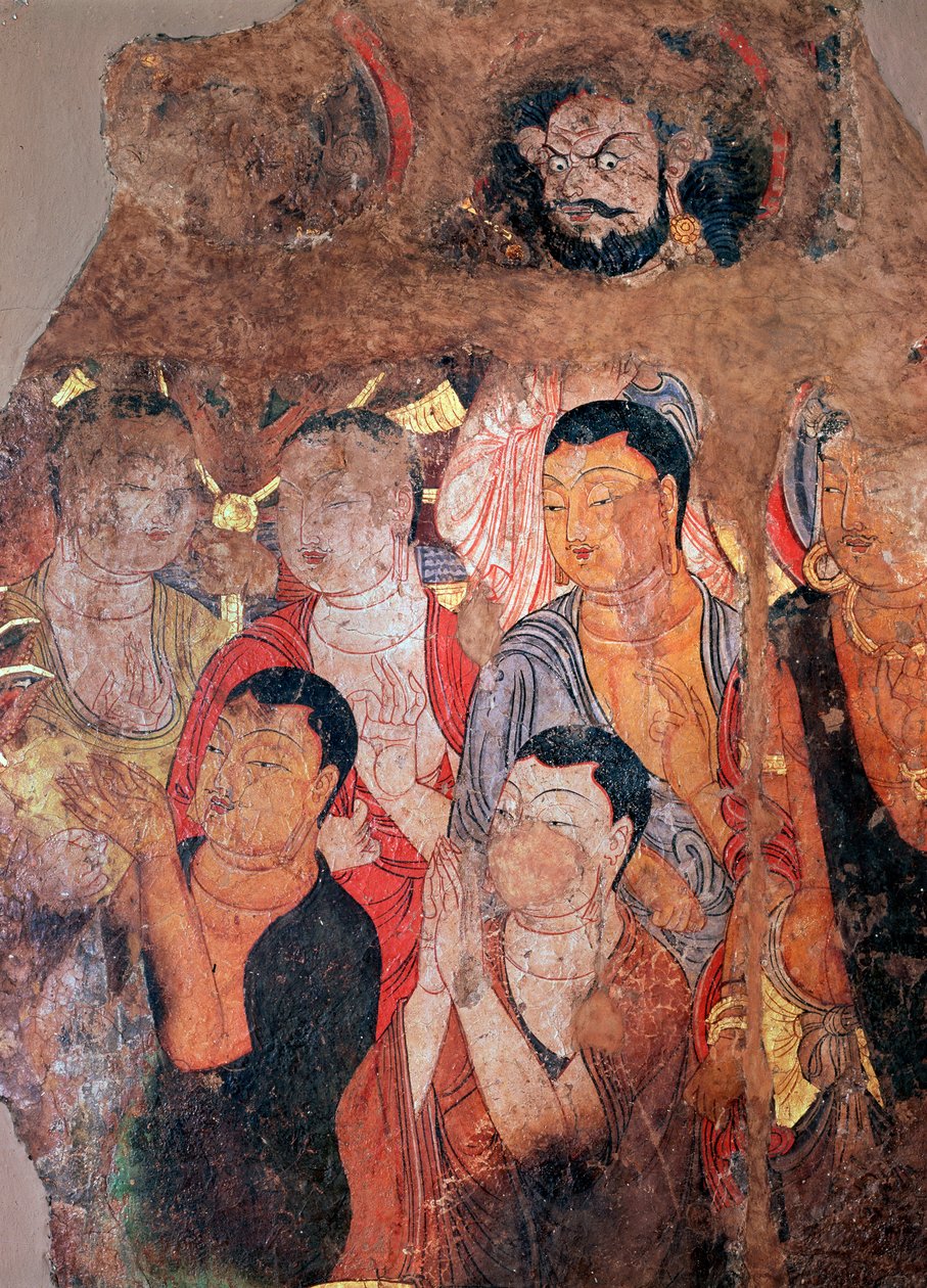 Gruppe av munker og bodhisattvaer, 9.-10. århundre av Unbekannt