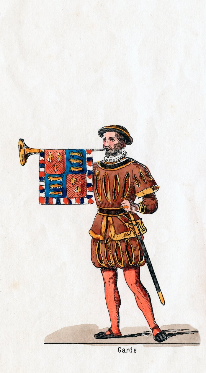 Vakt, kostymedesign for Shakespeares skuespill, Henry VIII, 1800-tallet av Unbekannt