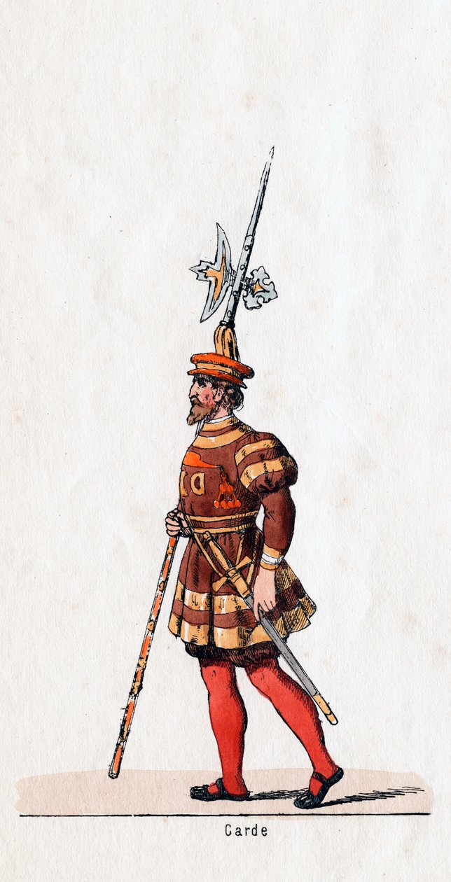 Vakt, kostymedesign for Shakespeares skuespill, Henry VIII, 1800-tallet av Unbekannt