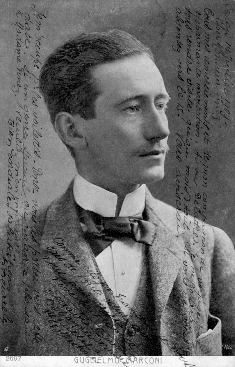 Guglielmo Marconi , italiensk fysiker og oppfinner, c1909 av Unbekannt