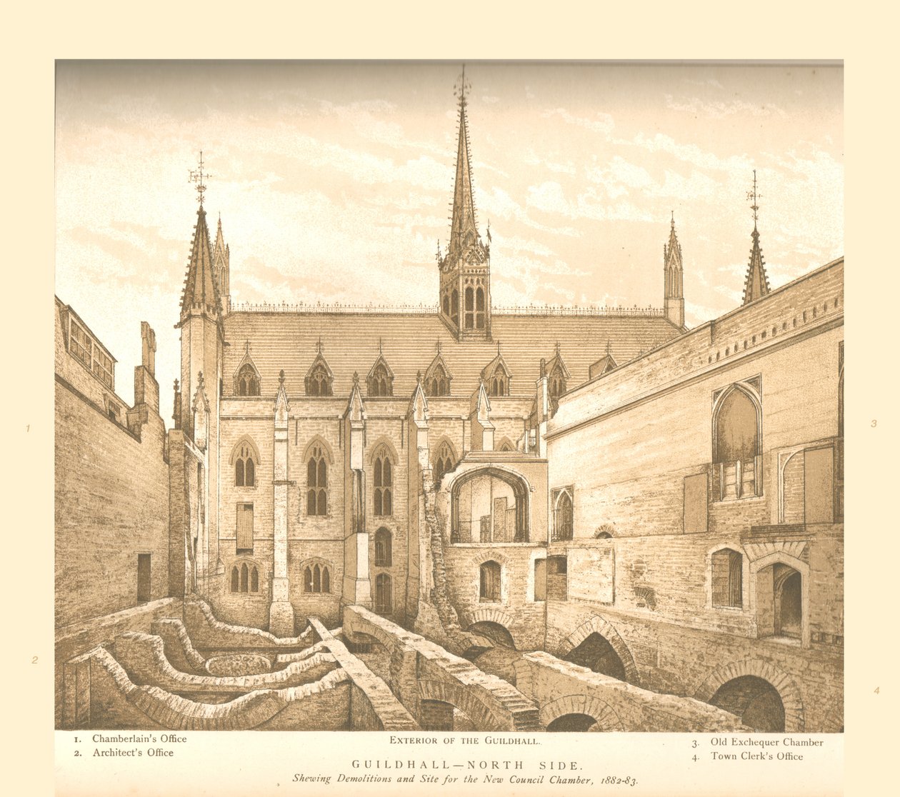 Guildhall North Side, 1882-83, 1886 av Unbekannt