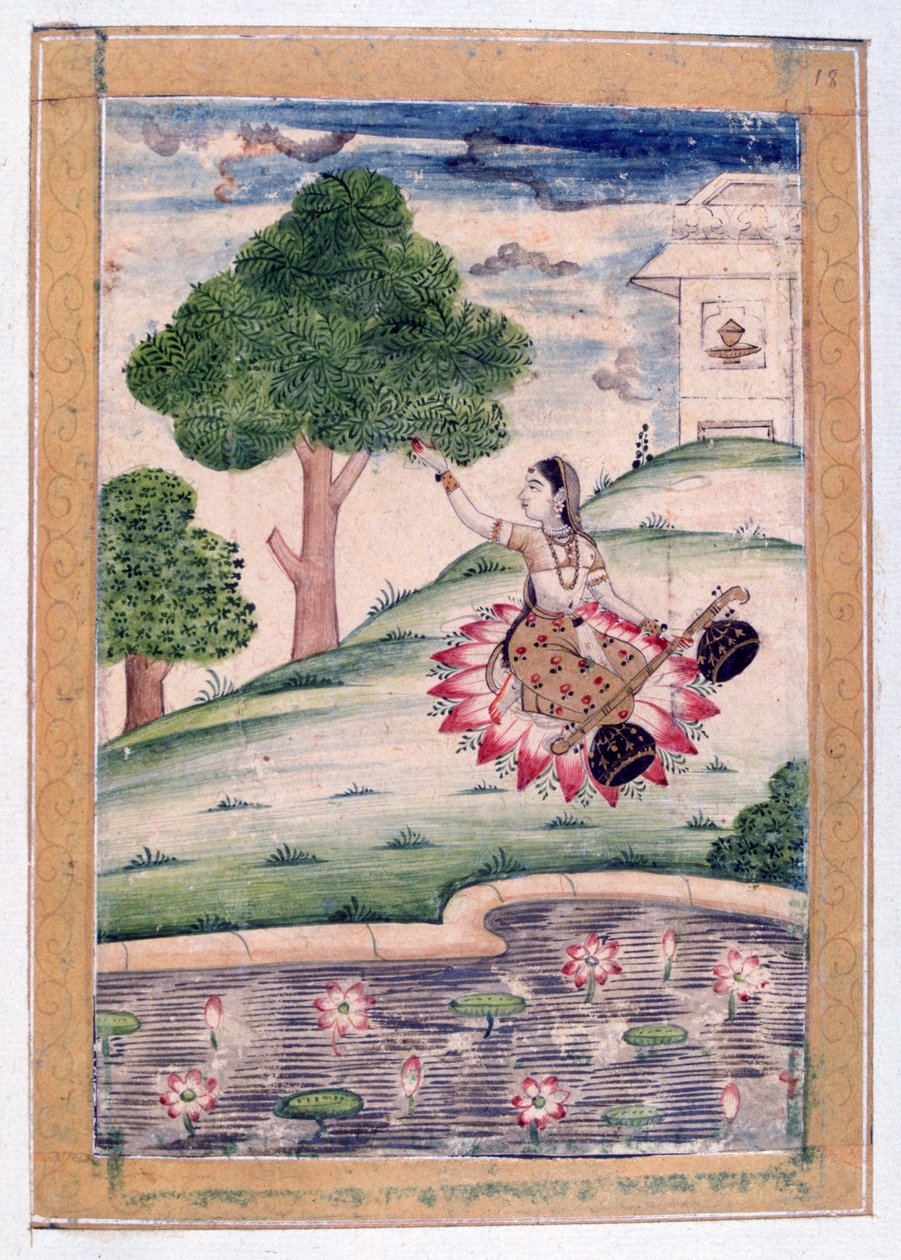 Gujari Ragini, Ragmala Album, School of Rajasthan, 1800-tallet av Unbekannt