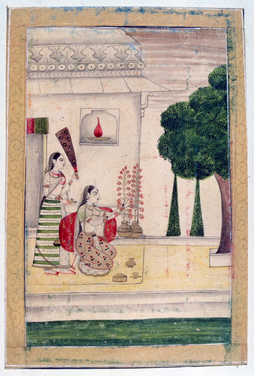 Gunakali Ragini, Ragamala Album, School of Rajasthan, 1800-tallet av Unbekannt