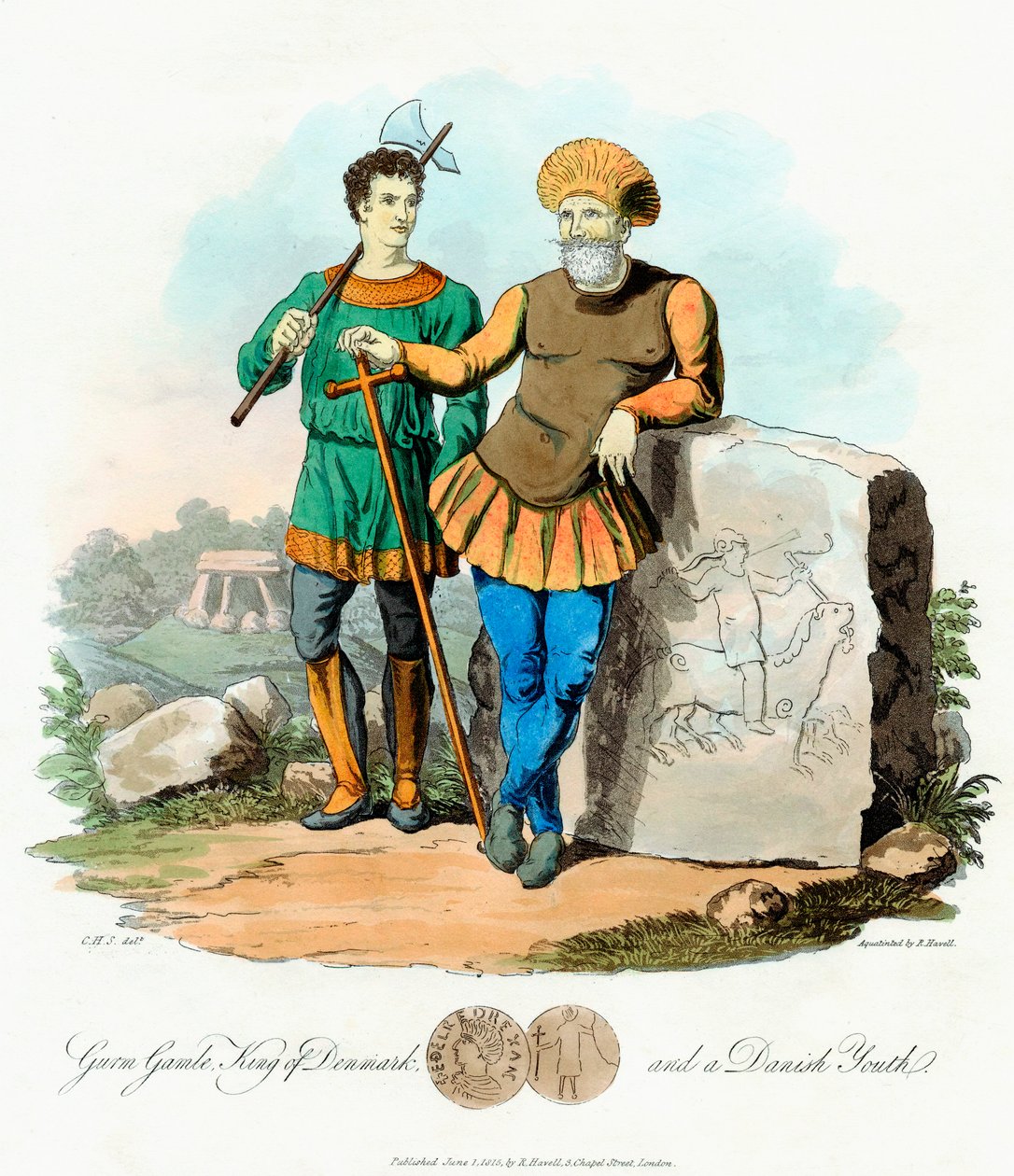 Gurm Gamle Gormo, King of Denmark from 840, 1815 av Unbekannt