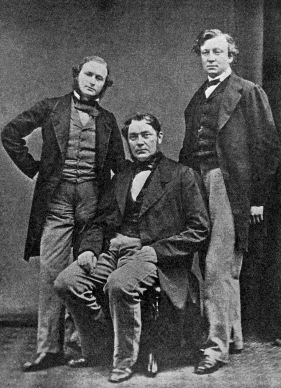 Gustav Kirchhoff, Robert Bunsen og Henry Roscoe, forskere, c1860 av Unbekannt
