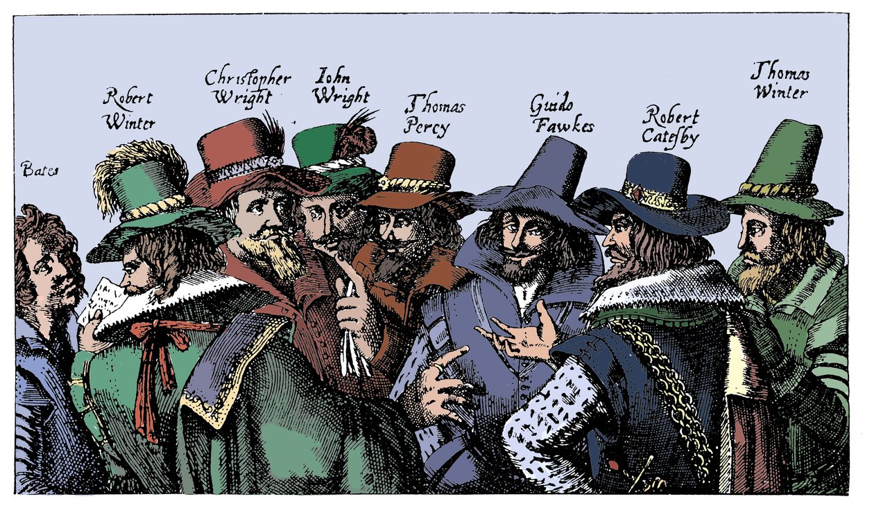 Guy Fawkes and the Gunpowder Plotters, 1605 av Unbekannt