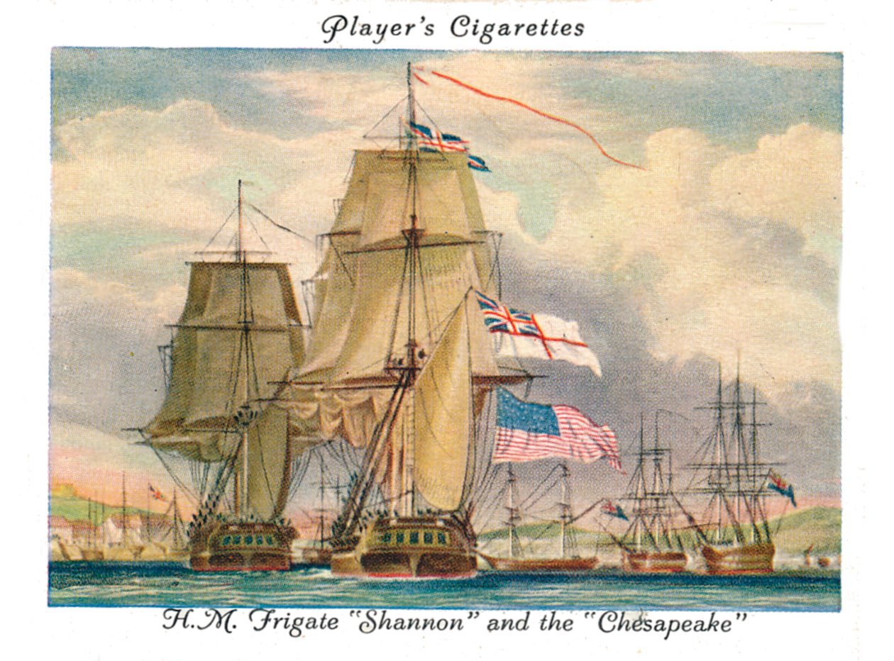 H.M.Frigate Shannon and the Chesapeake, 1936. av Unbekannt