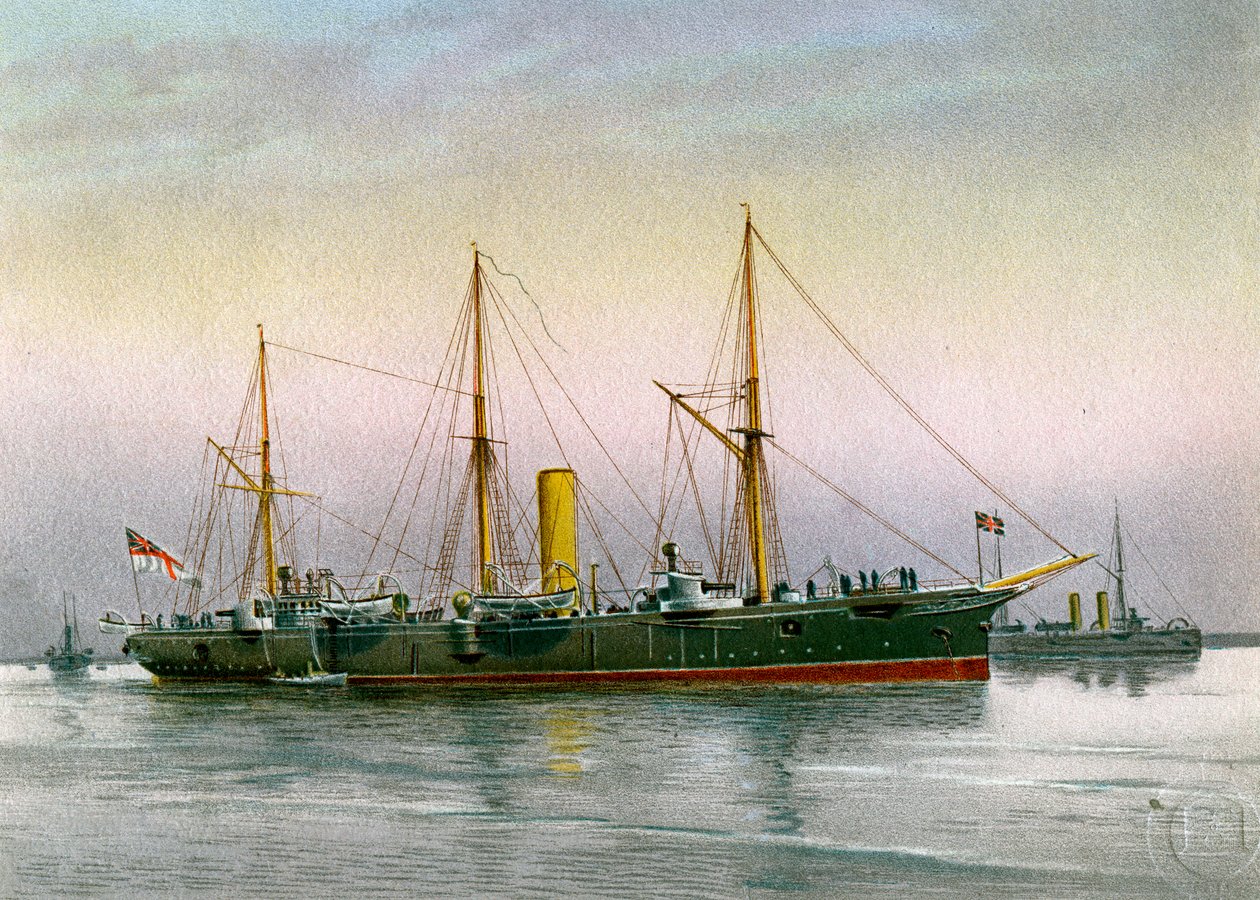HMS Mohawk, Royal Navy 3. klasse cruiser, c1890-c1893 av Unbekannt