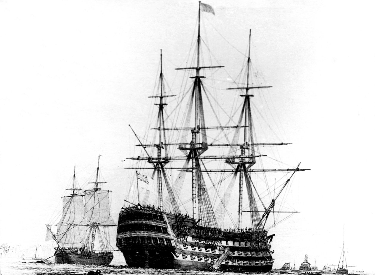 HMS Victory i Portsmouth, 1800-tallet av Unbekannt
