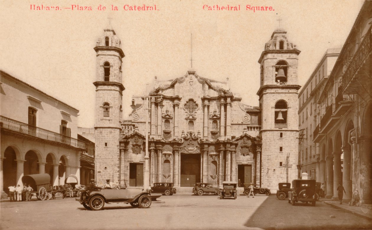 Havanna. - Katedralplassen. Cathedral Square, Cuba, ca 1900 av Unbekannt