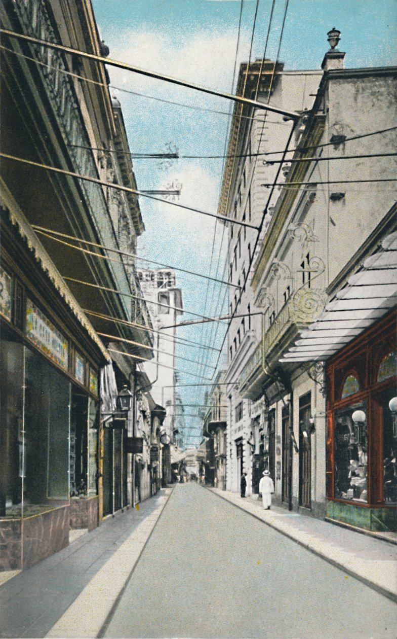 Havana: Obispo O Pimargall Street. Bishop or Pimargall Street, c1910. av Unbekannt