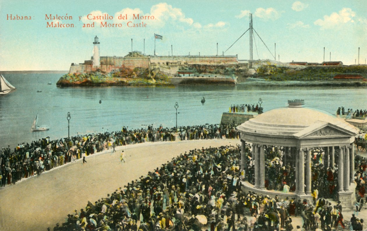 Habana: Malecon og Morro Castle, c1919. av Unbekannt