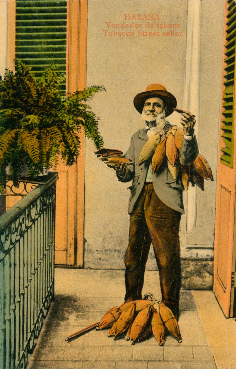 Havanna. Sigarettautomat. Tobakksgateselger, c1910-tallet av Unbekannt
