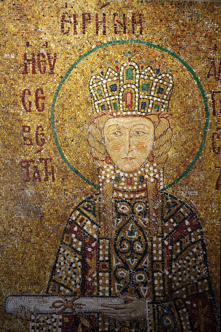 Hagia Sophia mosaikk: Keiserinne Irene holder en rulle Istanbul Turquie av Unbekannt