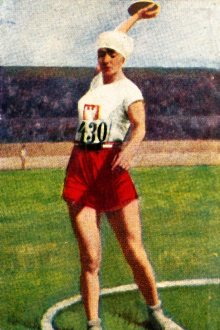 Halina Konopacka fra Polen, verdensmester i diskoskaster, 1928. av Unbekannt