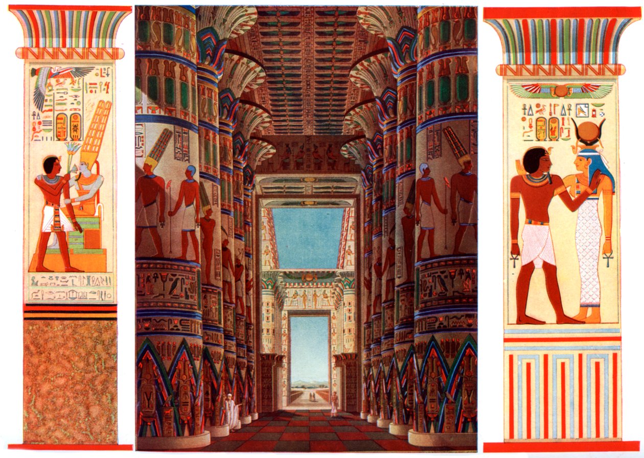 Hall of Columns i det store tempelet i Karnak, Egypt, 1933-1934 av Unbekannt
