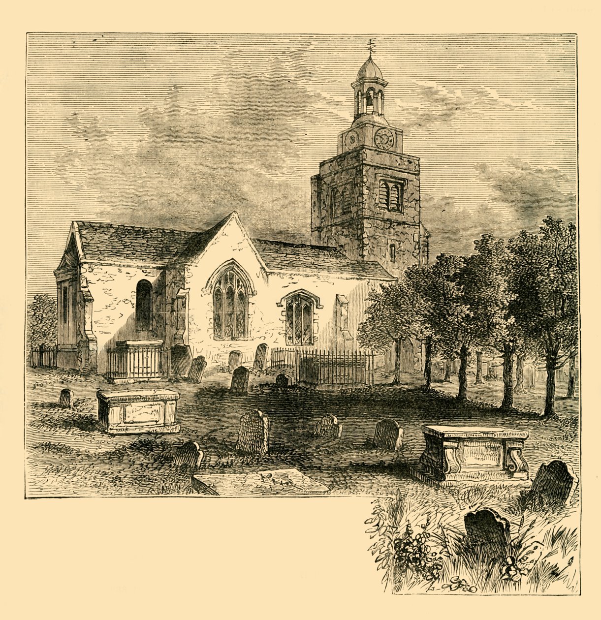 Hammersmith Parish Church, i 1820, c1878. av Unbekannt