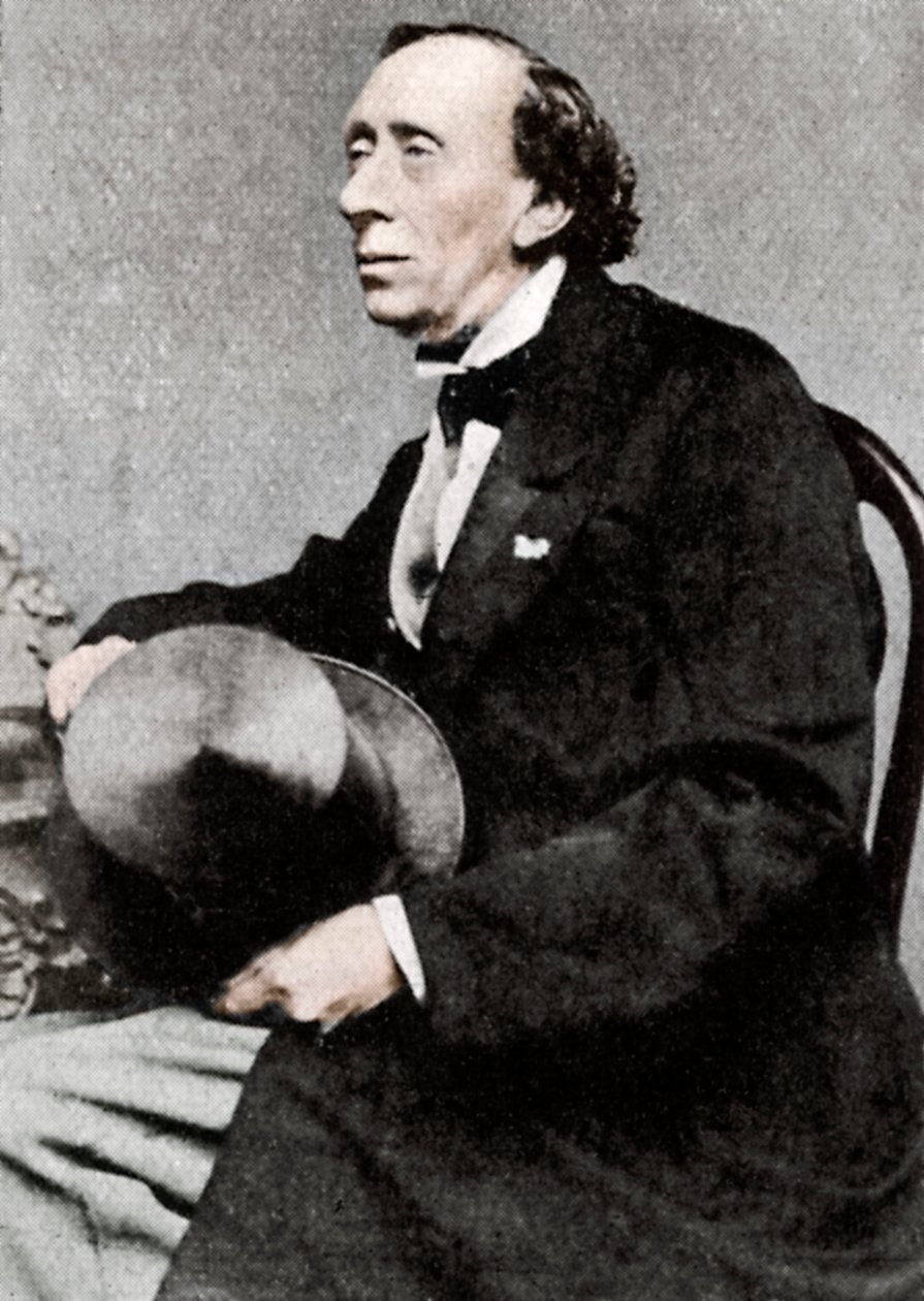 Hans Christian Andersen, dansk forfatter og poet, midten av 1800-tallet av Unbekannt
