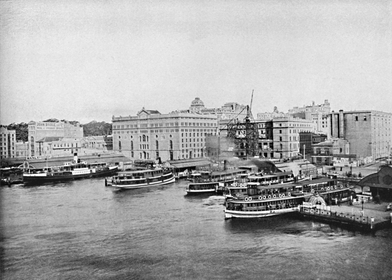 Harbour Ferry Boats ved Circular Quay, c1900. av Unbekannt