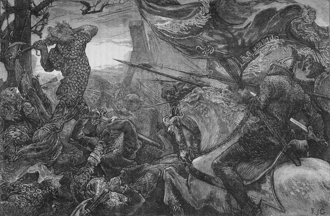 Harold i slaget ved Hastings, 1066, c1880 av Unbekannt