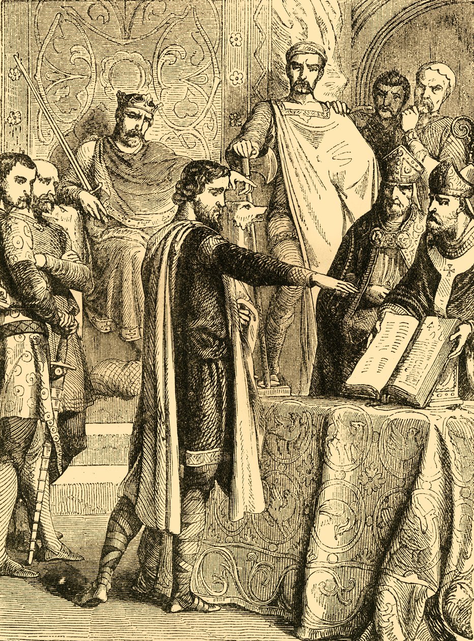 Harold sverger å opprettholde hertugen av Normandies rett til Englands trone, ca 1890. av Unbekannt