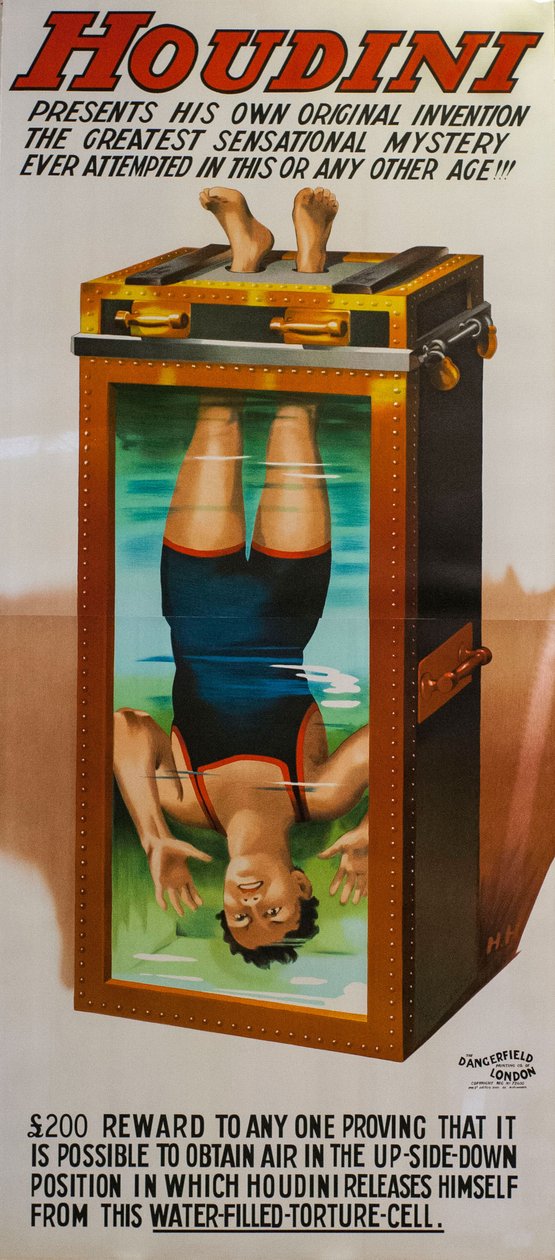 Harry Houdini. Vanntorturcelle, 1912. av Unbekannt