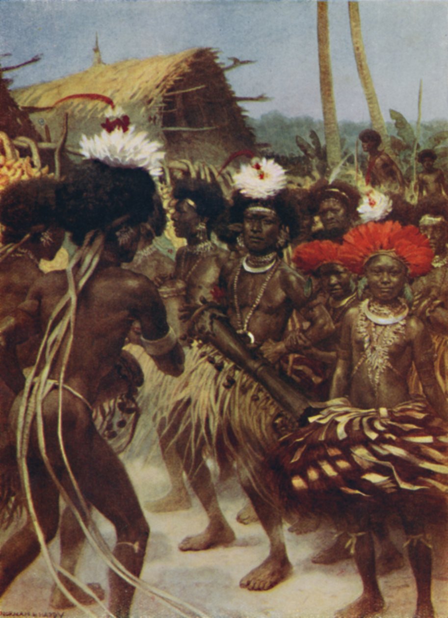 Harvest Dance, New Guinea, 1923. av Unbekannt