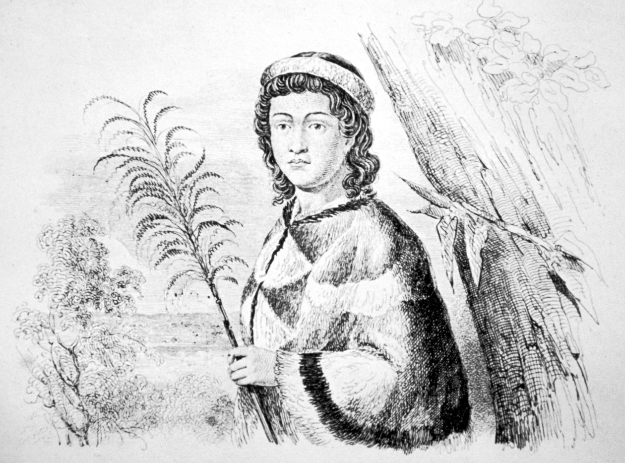 Hawaii-prinsesse Nahienaena. c1700-tallet av Unbekannt