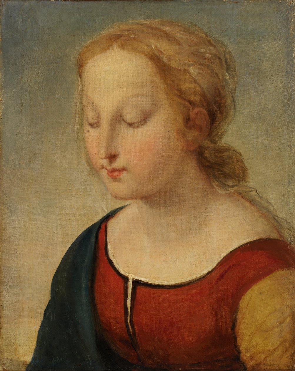 Hodet for Madonnaen fra la Belle Jardiniere, 1800-tallet. av Unbekannt