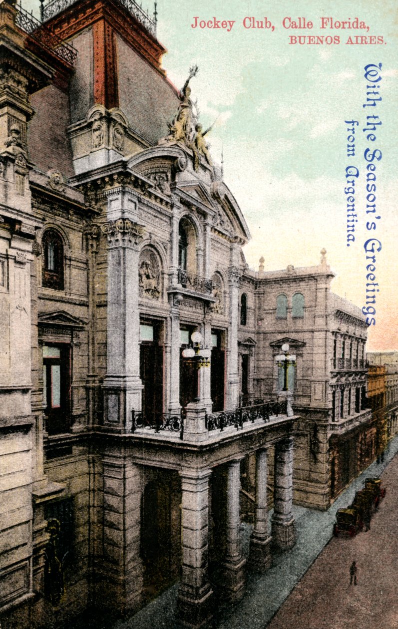 Hovedkvarteret til Jockey Club, Calle Florida, Buenos Aires, Argentina, tidlig på 1900-tallet av Unbekannt