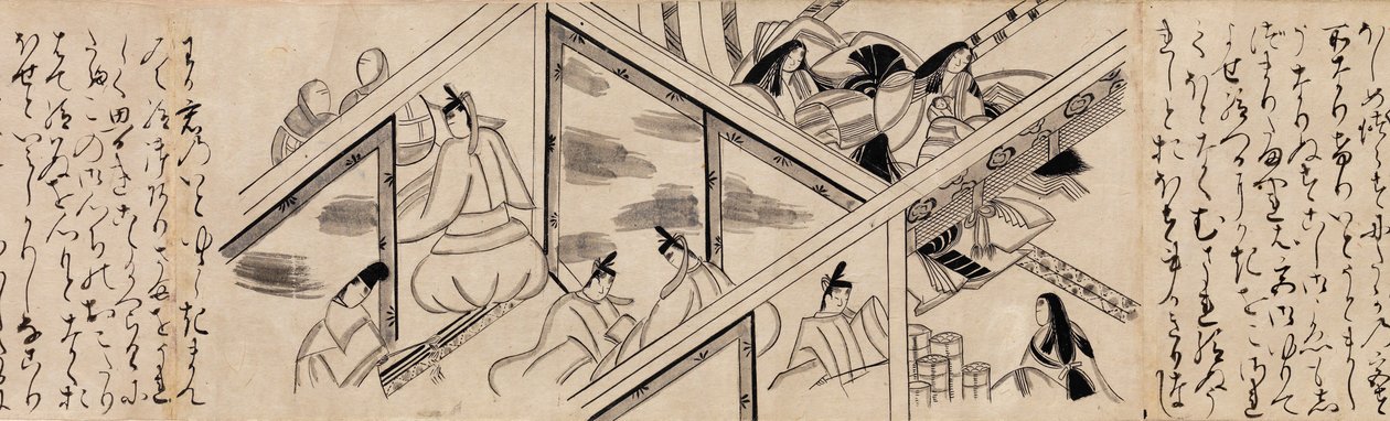 Heartvine Aoi-kapittel fra The Tale of Genji Genji monogatari, 1500-tallet. av Unbekannt