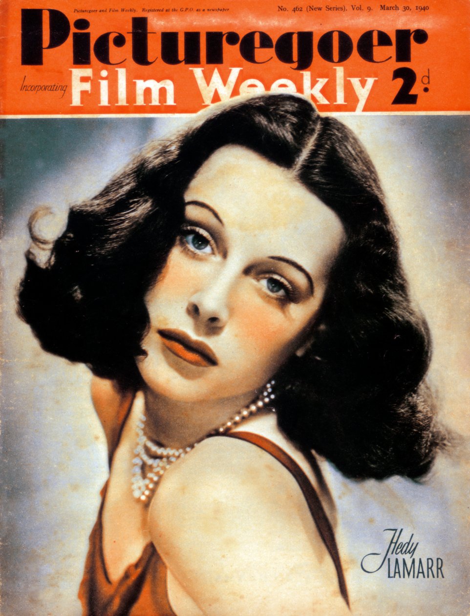 Hedy Lamarr 1914-2000, østerrikskfødt amerikansk skuespillerinne, 1940 av Unbekannt