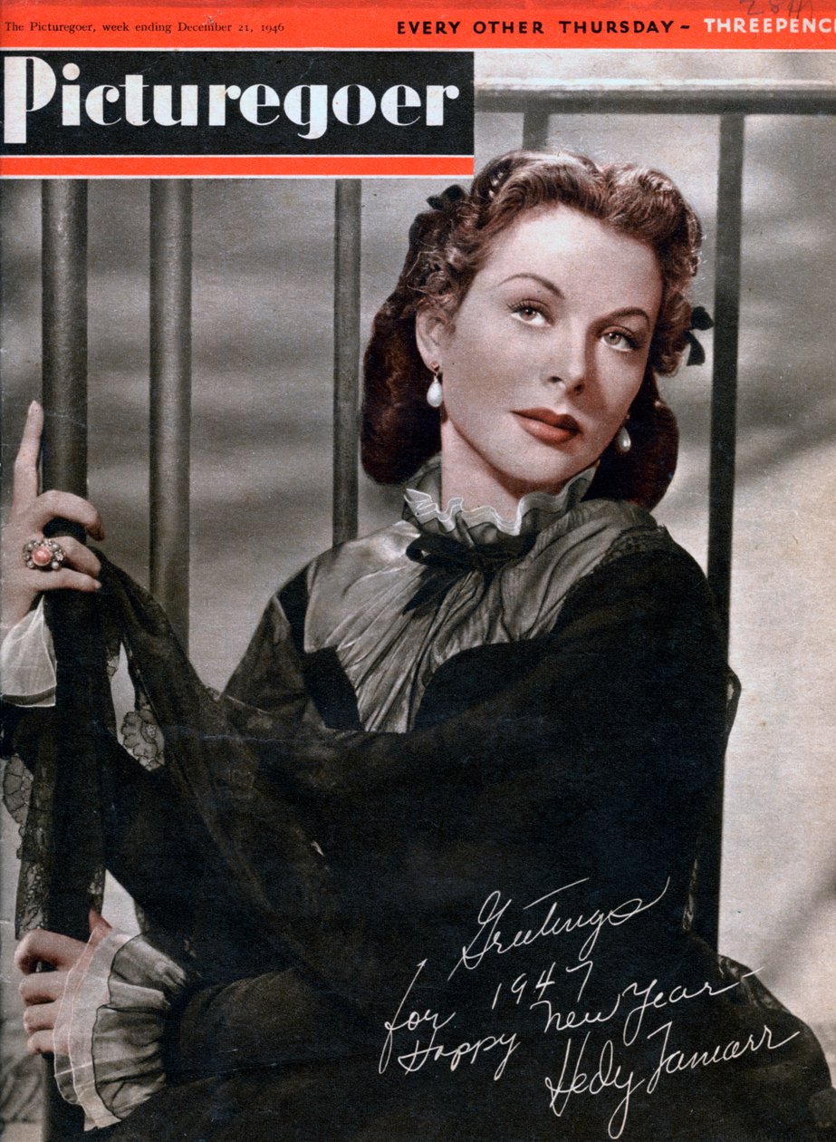 Hedy Lamarr 1914-2000, østerrikskfødt amerikansk skuespillerinne, 1946 av Unbekannt