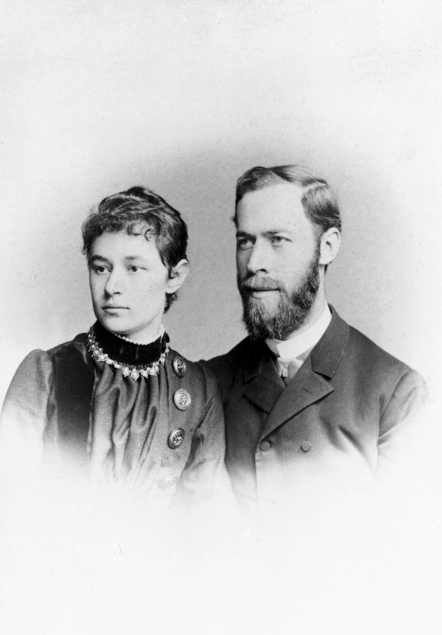 Heinrich Hertz , tysk fysiker, med sin kone Elizabeth av Unbekannt