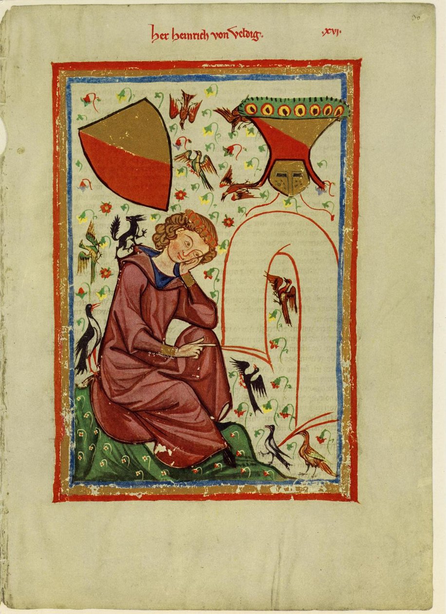 Heinrich von Veldeke fra Codex Manesse, mellom 1305 og 1340 av Unbekannt