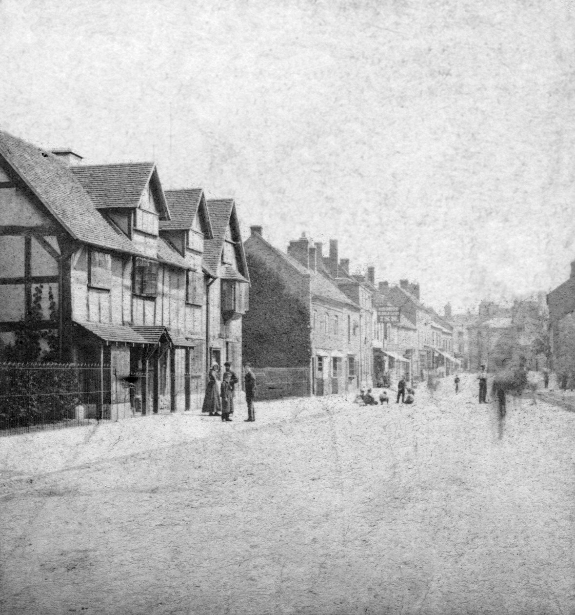 Henley Street, Stratford-upon-Avon, Warwickshire, sent på 1800-tallet av Unbekannt